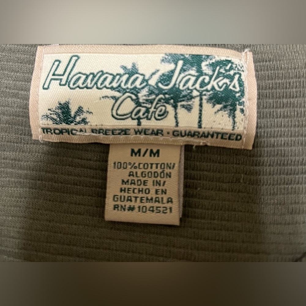 NWT Havana Jack’s Cafe Men’s Olive Green Crewneck Tropical Breeze T-Shirt M - Picture 4 of 5